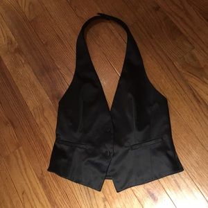 Black satin vest